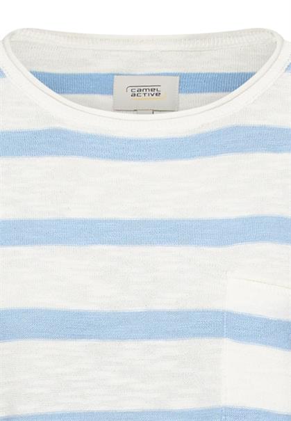 Leichter Strickpullover mit Brusttasche soft blue