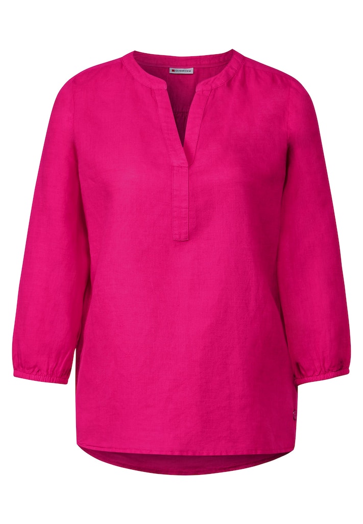 Street One Damen Langarmbluse Leinen-Baumwolle-Mix Bluse oasis pink bequem  online kaufen bei