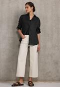 Leinen-Hemdbluse black