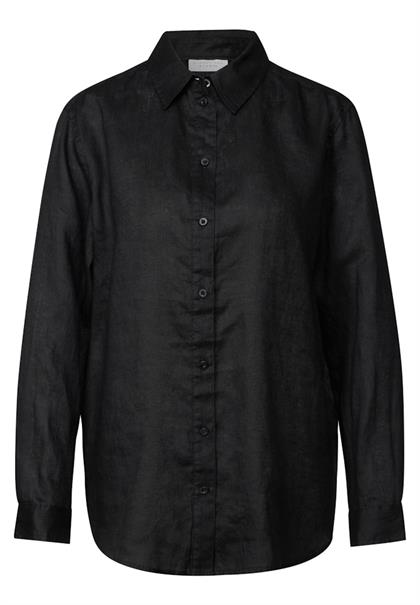 Leinen-Hemdbluse black