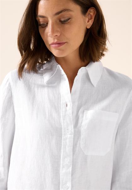 Leinen-Hemdbluse white