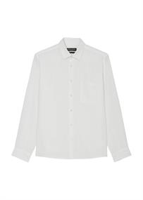 Leinen-Langarm-Hemd regular white