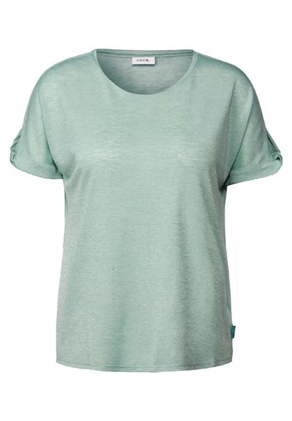 Leinen-Look Glitzer-Shirt ice sage green