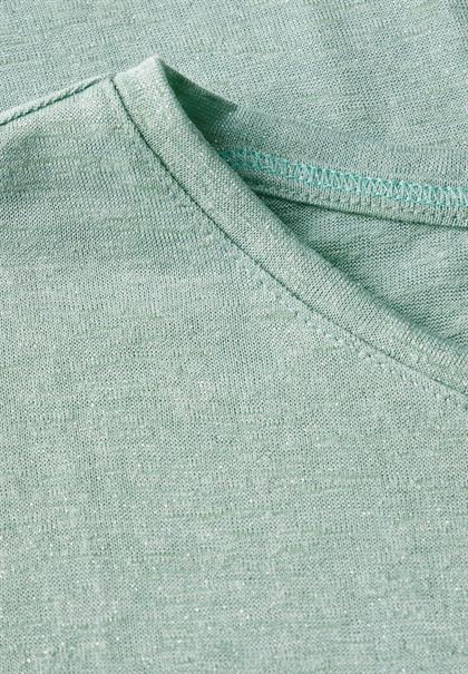 Leinen-Look Glitzer-Shirt ice sage green