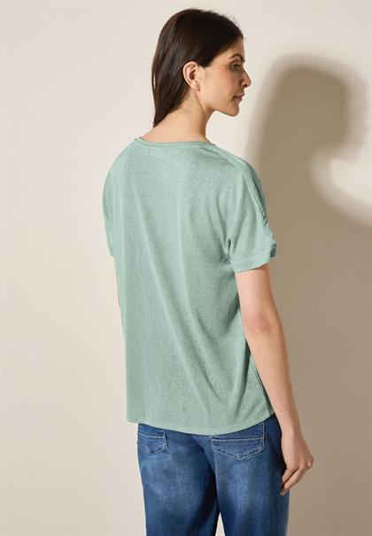 Leinen-Look Glitzer-Shirt ice sage green