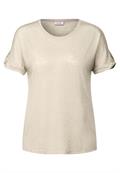 Leinen-Look Glitzer-Shirt pumice beige