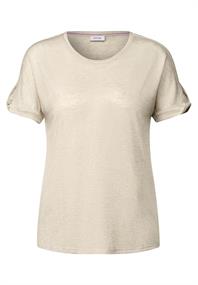 Leinen-Look Glitzer-Shirt pumice beige