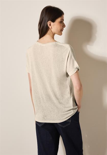 Leinen-Look Glitzer-Shirt pumice beige