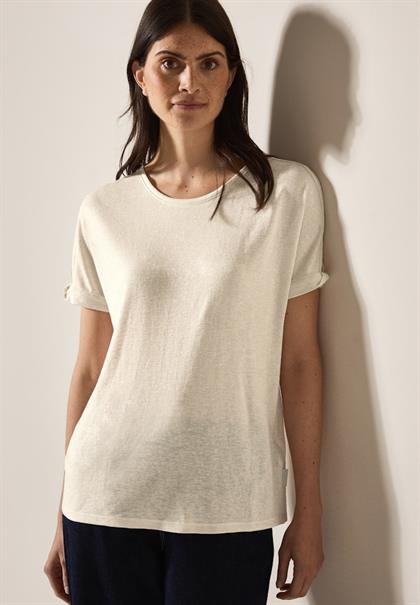 Leinen-Look Glitzer-Shirt pumice beige