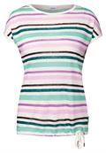 Leinen-Look Streifen-Shirt agave green