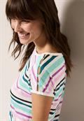 Leinen-Look Streifen-Shirt agave green