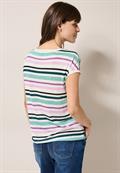 Leinen-Look Streifen-Shirt agave green