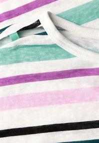 Leinen-Look Streifen-Shirt agave green