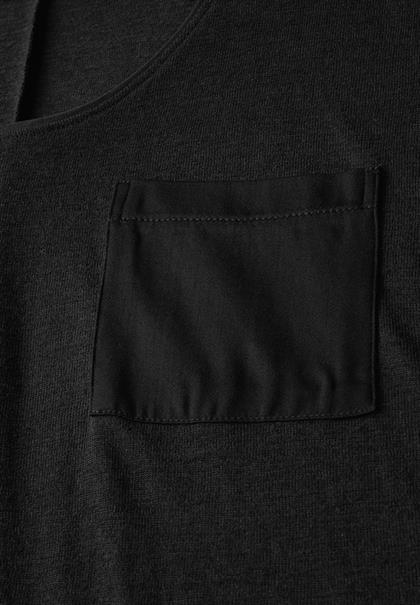 Leinen-Look T-Shirt black