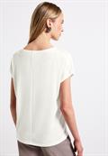 Leinen-Look T-Shirt off white