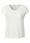 Leinen-Look T-Shirt off white