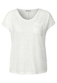 Leinen-Look T-Shirt off white