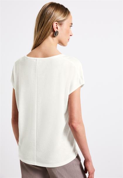 Leinen-Look T-Shirt off white