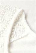 Leinen-Look Top mit Spitze off white