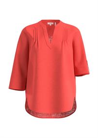 Leinenbluse mit 3/4 Arm orange