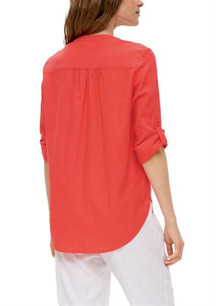 Leinenbluse mit 3/4 Arm orange