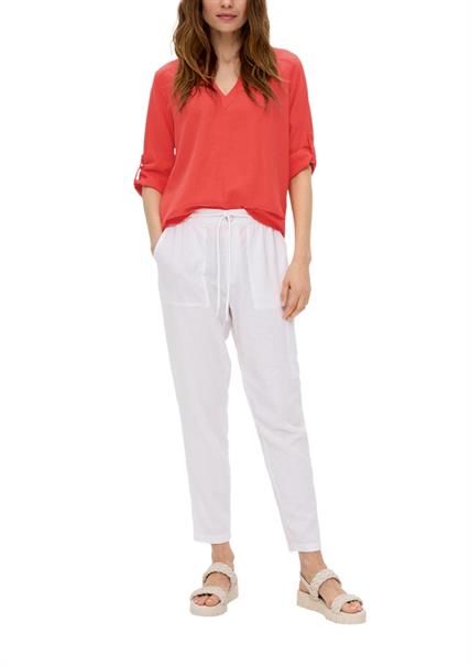 Leinenbluse mit 3/4 Arm orange