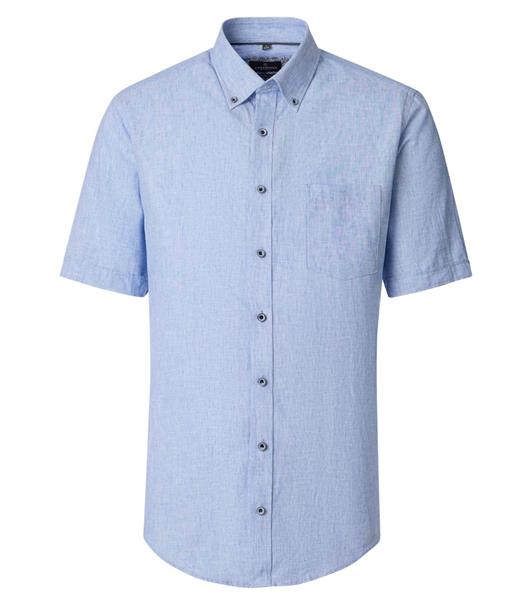 Leinenhemd kurzarm blau1