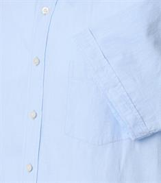 Leinenhemd Kurzarm blau
