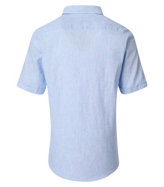 Leinenhemd Kurzarm blau