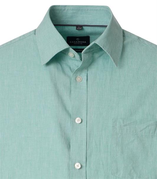 Leinenhemd Kurzarm grün