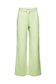 Leinenhose mit Gürtel und weitem Bein light green