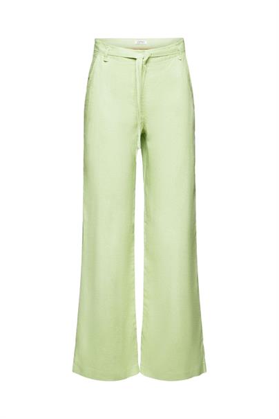 Leinenhose mit Gürtel und weitem Bein light green