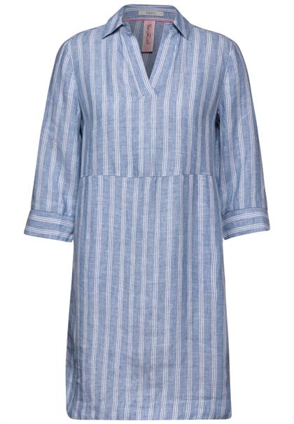 Leinenkleid mit Streifen linen chambray blue