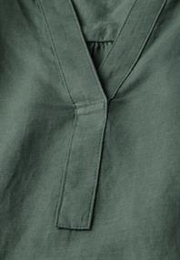 Leinenmix-Bluse in Unifarbe garden green