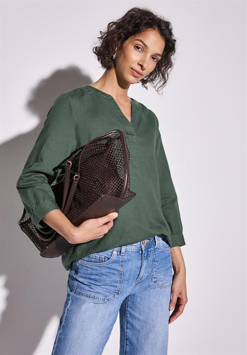 leinenmix-bluse-in-unifarbe-garden-green