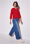 Leinenmix-Bluse in Unifarbe glory red