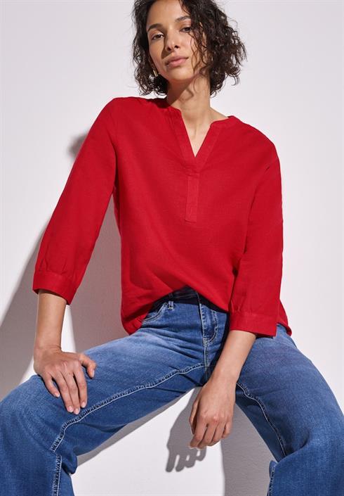 leinenmix-bluse-in-unifarbe-glory-red