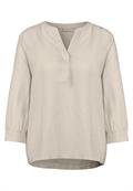Leinenmix-Bluse in Unifarbe moonstone sand