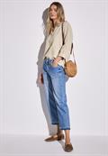 Leinenmix-Bluse in Unifarbe moonstone sand
