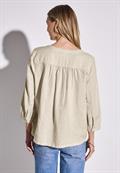 Leinenmix-Bluse in Unifarbe moonstone sand
