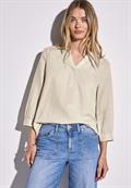 Leinenmix-Bluse in Unifarbe moonstone sand