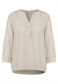 Leinenmix-Bluse in Unifarbe moonstone sand