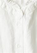 Leinenmix-Bluse mit Rüschen off white