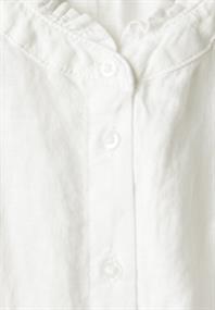 Leinenmix-Bluse mit Rüschen off white