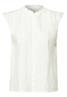 Leinenmix-Bluse mit Rüschen off white
