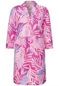 Leinenmix Kleid mit Print bloomy pink