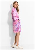 Leinenmix Kleid mit Print bloomy pink