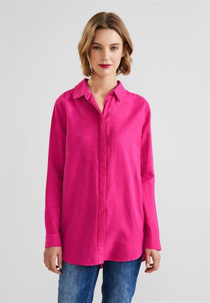 Leinenmix Longbluse oasis pink
