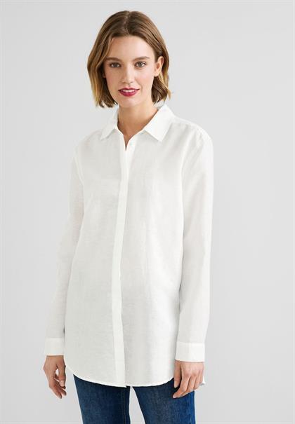 Leinenmix Longbluse off white