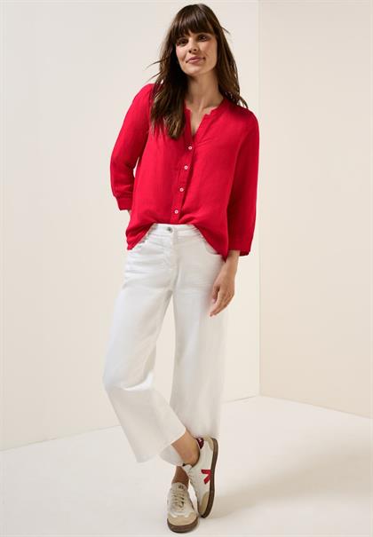 Leinenmix Tunika mit Knöpfen glazed apple red